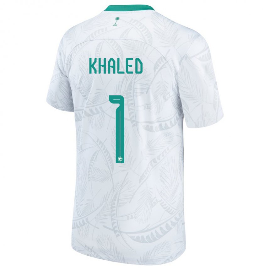Uomo Maglia Arabia Saudita Sarah Khaled #1 Bianco Kit Gara Home 22-24 Maglietta