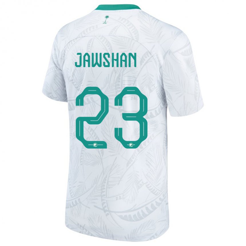 Uomo Maglia Arabia Saudita Yazeed Jawshan #23 Bianco Kit Gara Home 22-24 Maglietta