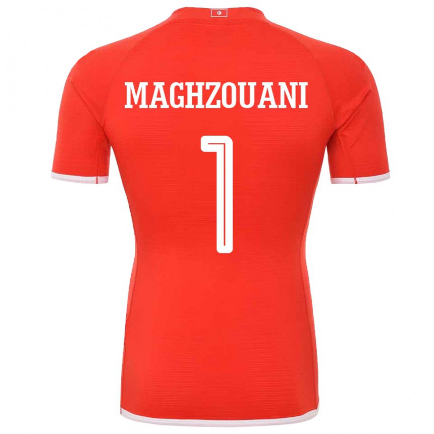 Uomo Maglia Tunisia Wassim Maghzouani #1 Rosso Kit Gara Home 22-24 Maglietta
