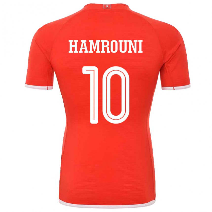 Uomo Maglia Tunisia Rayen Hamrouni #10 Rosso Kit Gara Home 22-24 Maglietta