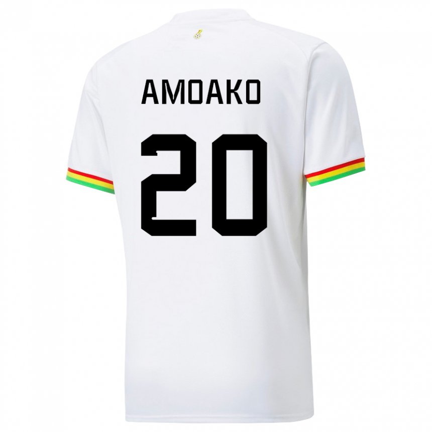 Uomo Maglia Ghana Linda Amoako #20 Bianco Kit Gara Home 22-24 Maglietta