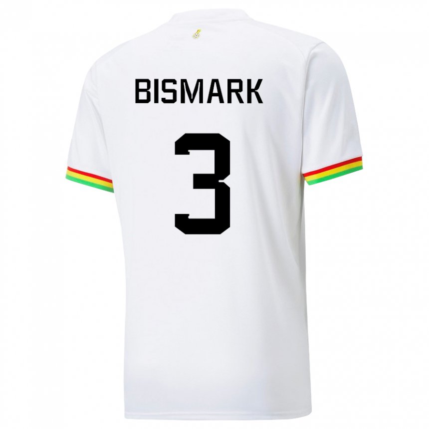 Uomo Maglia Ghana Anim Bismark #3 Bianco Kit Gara Home 22-24 Maglietta