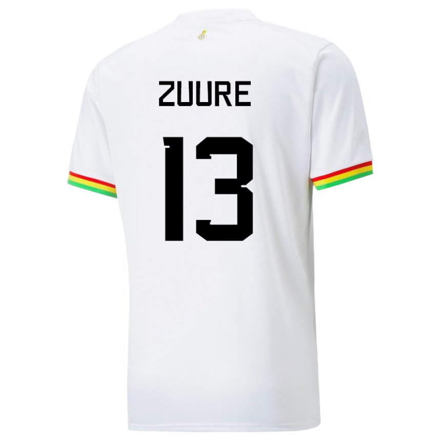 Uomo Maglia Ghana Moses Salifu Bawa Zuure #13 Bianco Kit Gara Home 22-24 Maglietta