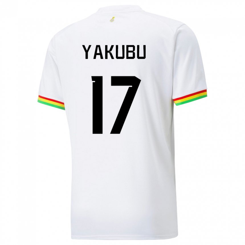 Uomo Maglia Ghana Mustapha Yakubu #17 Bianco Kit Gara Home 22-24 Maglietta