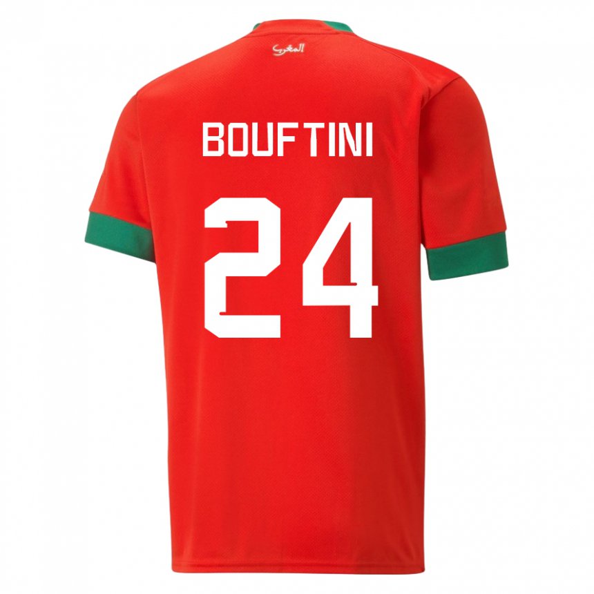 Uomo Maglia Marocco Sofia Bouftini #24 Rosso Kit Gara Home 22-24 Maglietta