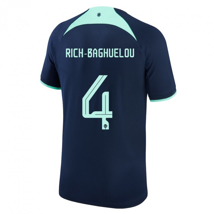 Uomo Maglia Australia Jay Rich Baghuelou #4 Blu Scuro Kit Gara Away 22-24 Maglietta