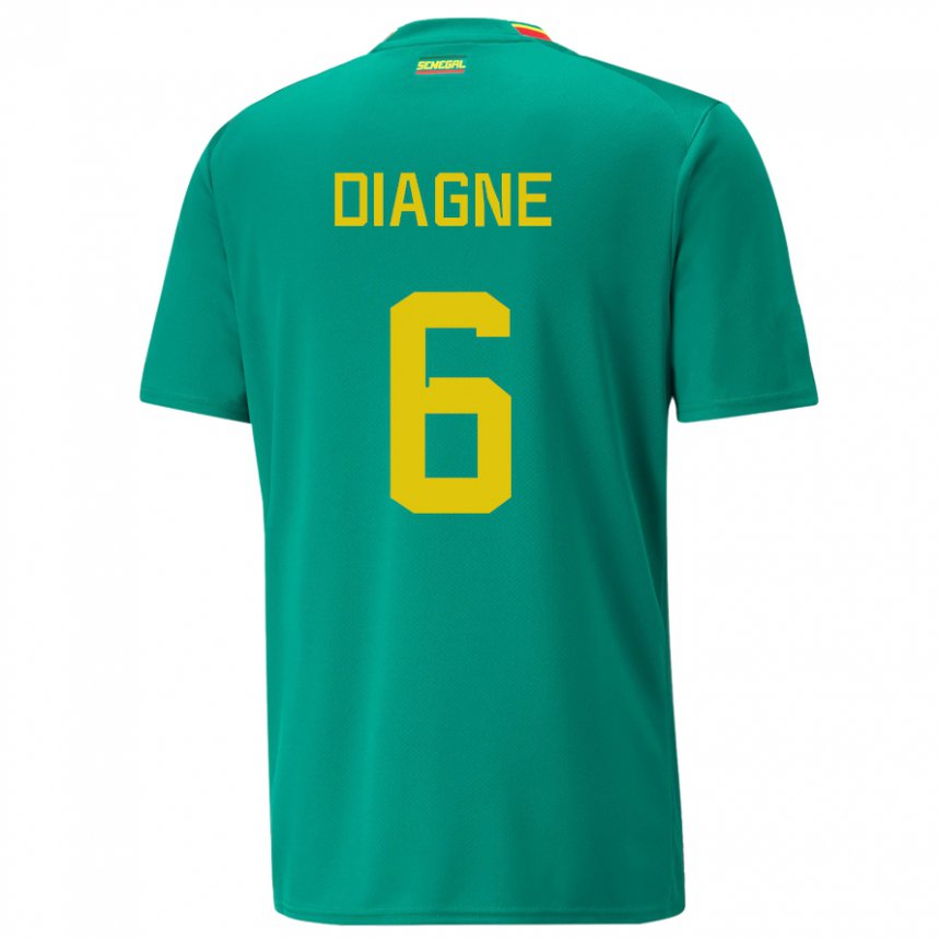 Uomo Maglia Senegal Edmee Diagne #6 Verde Kit Gara Away 22-24 Maglietta