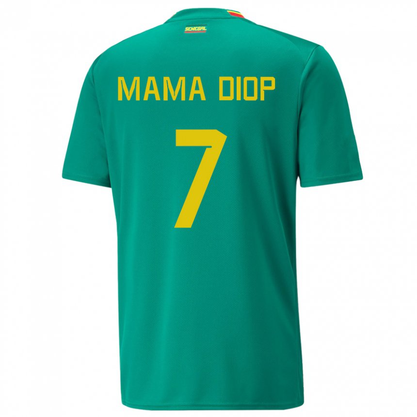 Uomo Maglia Senegal Mama Diop #7 Verde Kit Gara Away 22-24 Maglietta