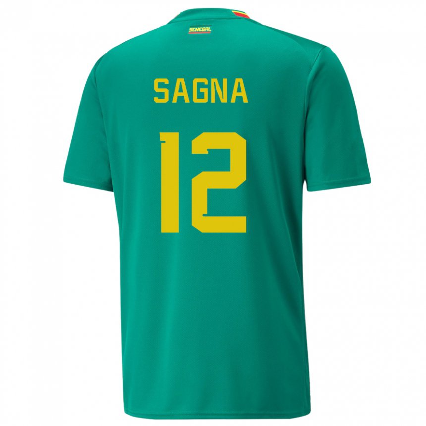 Uomo Maglia Senegal Safietou Sagna #12 Verde Kit Gara Away 22-24 Maglietta