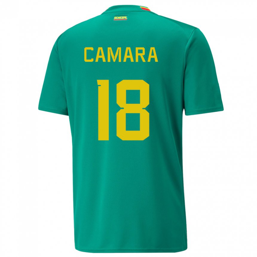 Uomo Maglia Senegal Meta Camara #18 Verde Kit Gara Away 22-24 Maglietta