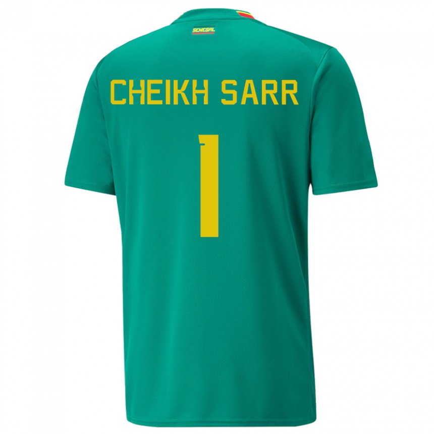 Uomo Maglia Senegal Cheikh Sarr #1 Verde Kit Gara Away 22-24 Maglietta