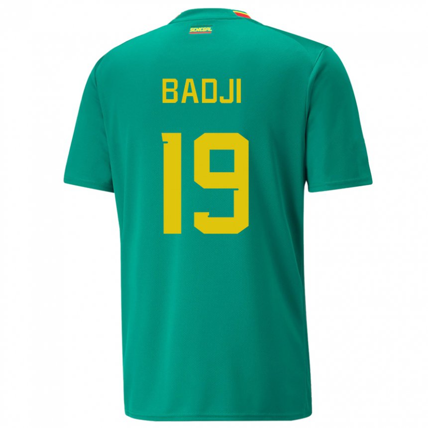 Uomo Maglia Senegal Youssouph Badji #19 Verde Kit Gara Away 22-24 Maglietta