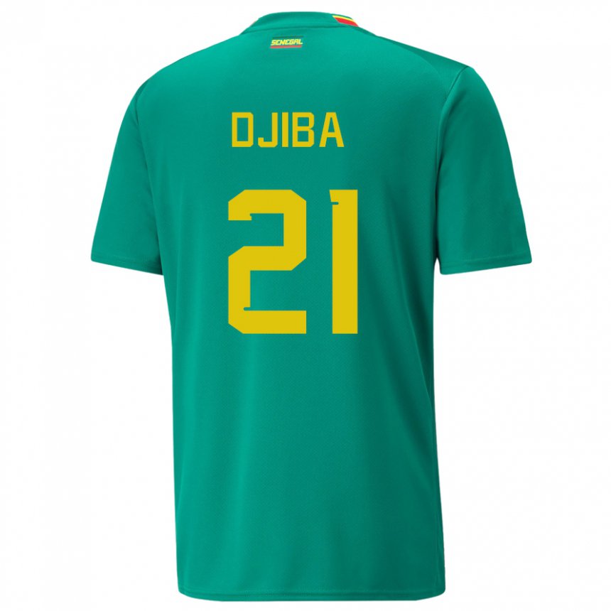 Uomo Maglia Senegal Francois Djiba #21 Verde Kit Gara Away 22-24 Maglietta