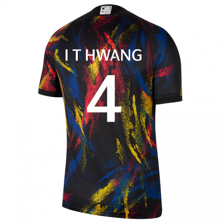 Uomo Maglia Corea Del Sud Hwang In Taek #4 Multicolore Kit Gara Away 22-24 Maglietta