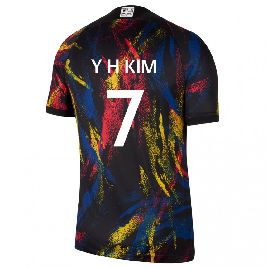 Uomo Maglia Corea Del Sud Kim Yong Hak #7 Multicolore Kit Gara Away 22-24 Maglietta