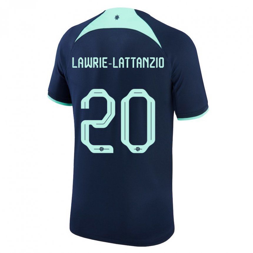 Uomo Maglia Australia Luis Lawrie Lattanzio #20 Blu Scuro Kit Gara Away 22-24 Maglietta