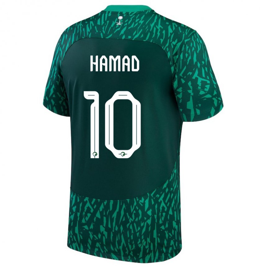 Uomo Maglia Arabia Saudita Sarah Hamad #10 Verde Scuro Kit Gara Away 22-24 Maglietta