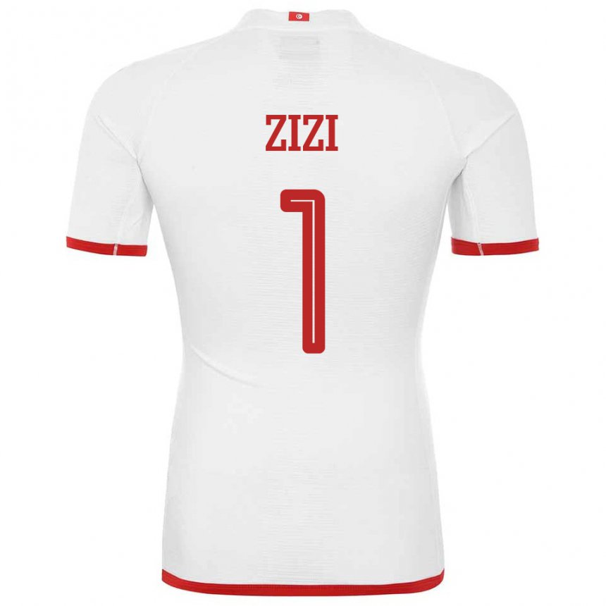 Uomo Maglia Tunisia Nesrine Zizi #1 Bianco Kit Gara Away 22-24 Maglietta