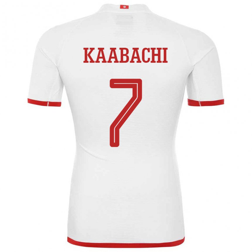 Uomo Maglia Tunisia Ella Kaabachi #7 Bianco Kit Gara Away 22-24 Maglietta