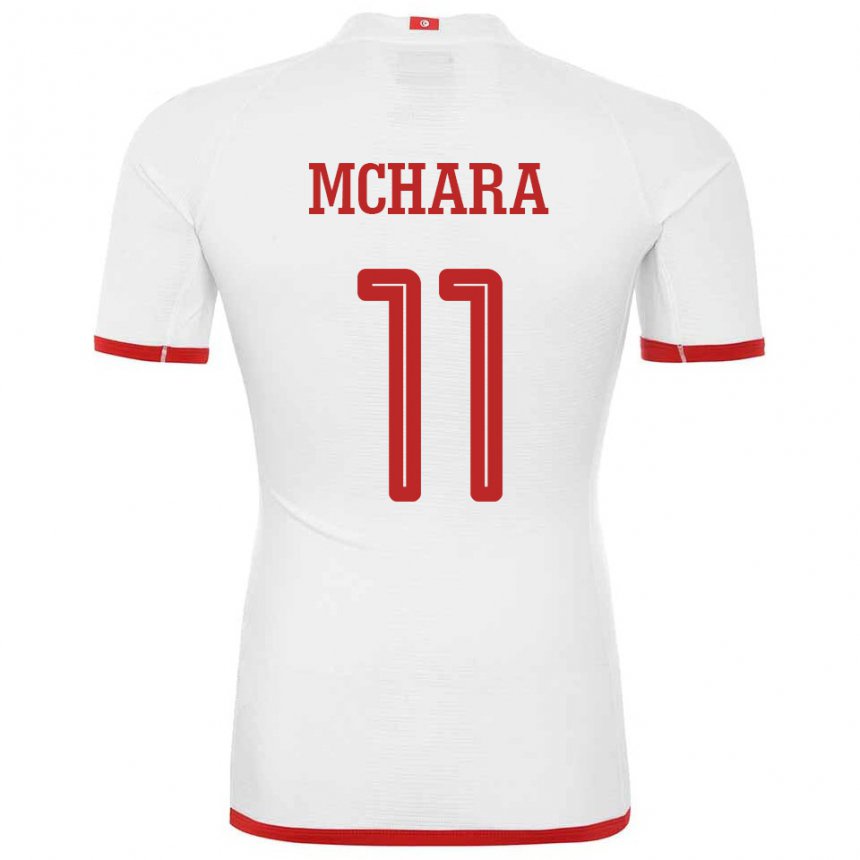 Uomo Maglia Tunisia Imen Mchara #11 Bianco Kit Gara Away 22-24 Maglietta