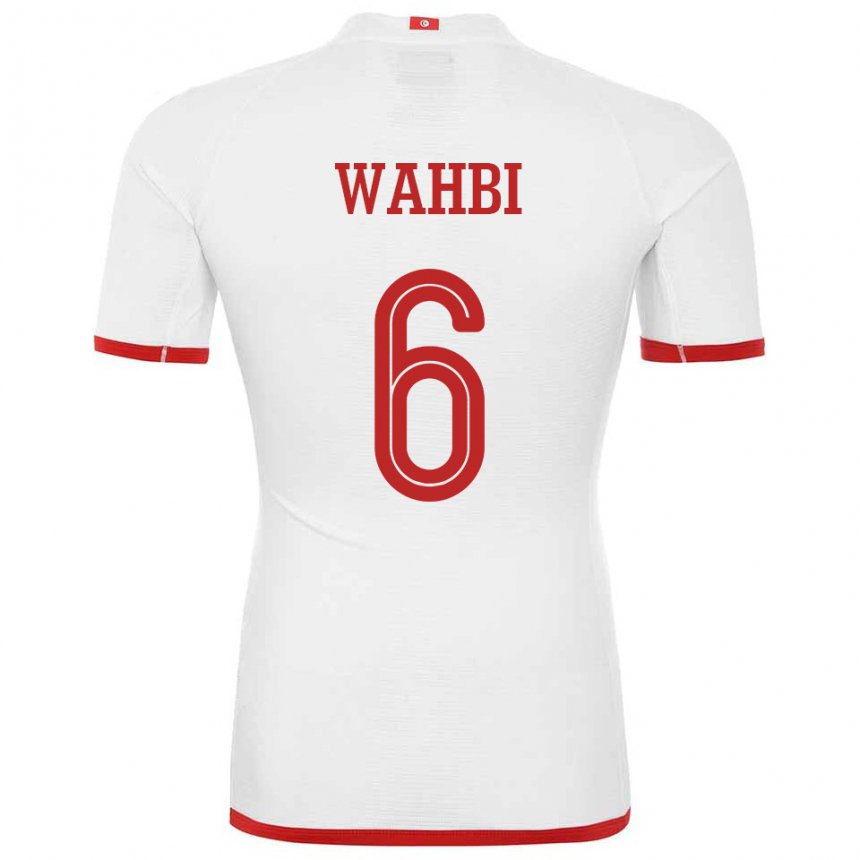 Uomo Maglia Tunisia Gaith Wahbi #6 Bianco Kit Gara Away 22-24 Maglietta