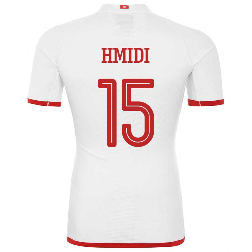Uomo Maglia Tunisia Makolm Hmidi #15 Bianco Kit Gara Away 22-24 Maglietta