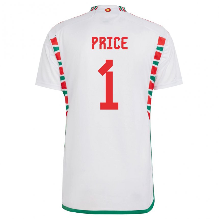 Uomo Maglia Galles Jo Price #1 Bianco Kit Gara Away 22-24 Maglietta