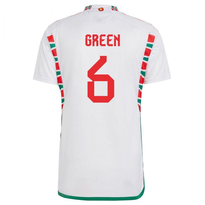 Uomo Maglia Galles Josephine Green #6 Bianco Kit Gara Away 22-24 Maglietta