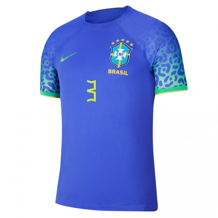 Uomo Maglia Brasile Kathellen #3 Blu Kit Gara Away 22-24 Maglietta