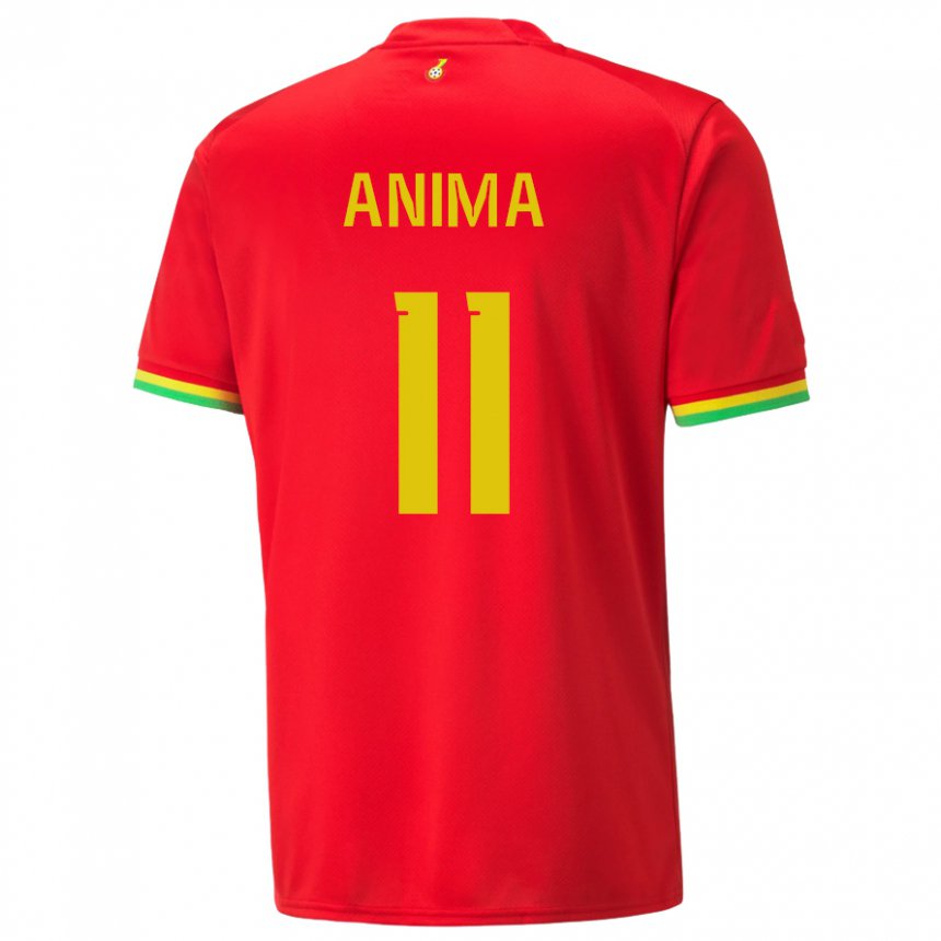 Uomo Maglia Ghana Naomi Anima #11 Rosso Kit Gara Away 22-24 Maglietta