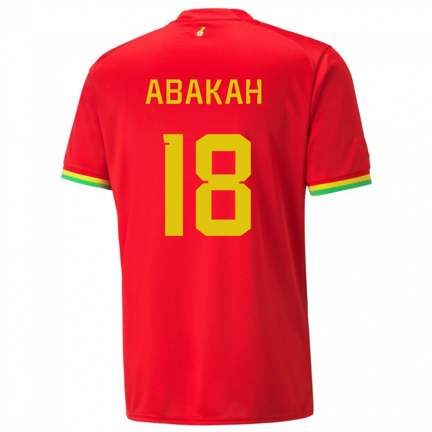 Uomo Maglia Ghana Philomena Abakah #18 Rosso Kit Gara Away 22-24 Maglietta