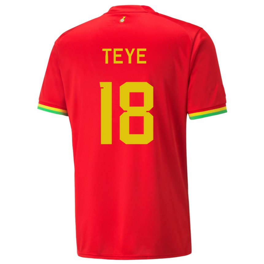 Uomo Maglia Ghana Suzzy Teye #18 Rosso Kit Gara Away 22-24 Maglietta