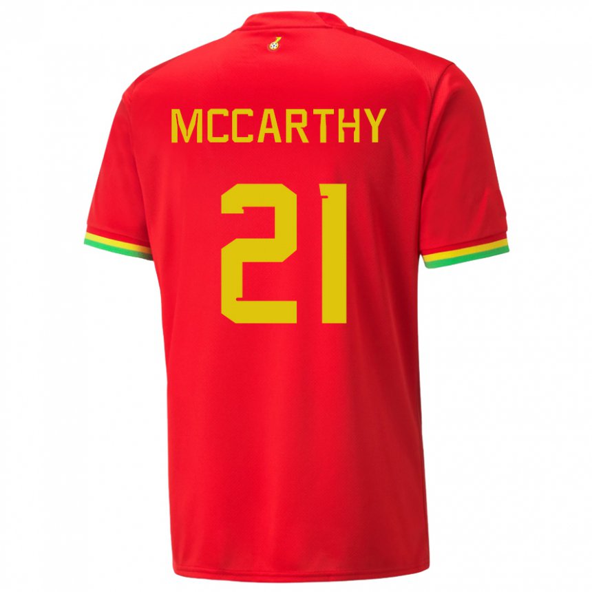 Uomo Maglia Ghana Kerrie Mccarthy #21 Rosso Kit Gara Away 22-24 Maglietta