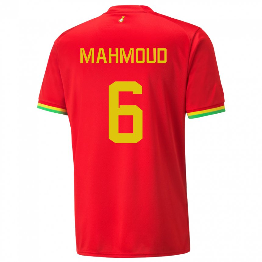 Uomo Maglia Ghana Mohaison Mahmoud #6 Rosso Kit Gara Away 22-24 Maglietta