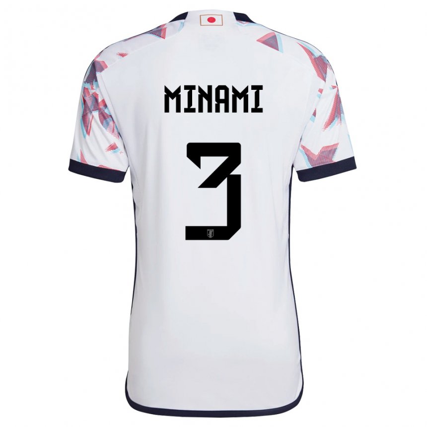 Uomo Maglia Giappone Moeka Minami #3 Bianco Kit Gara Away 22-24 Maglietta