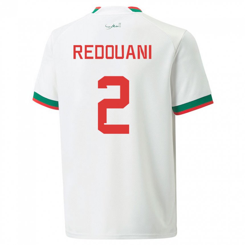 Uomo Maglia Marocco Zineb Redouani #2 Bianco Kit Gara Away 22-24 Maglietta