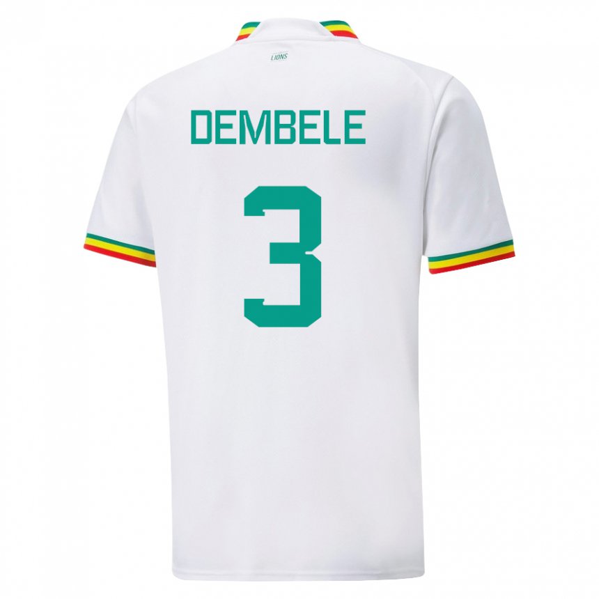 Donna Maglia Senegal Anta Dembele #3 Bianco Kit Gara Home 22-24 Maglietta