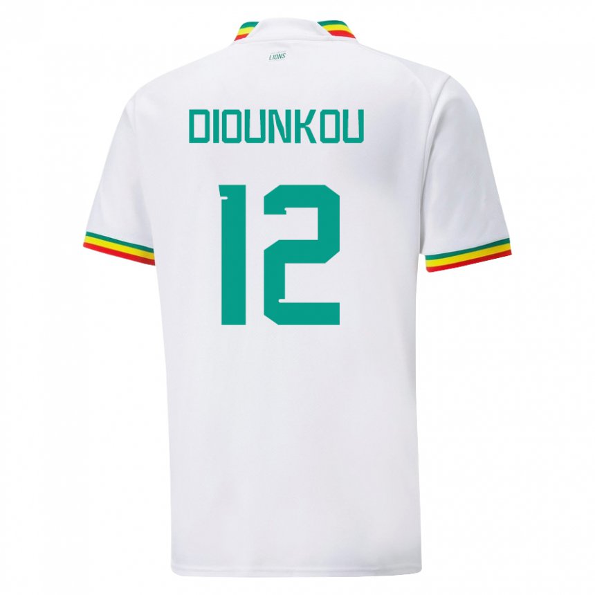 Donna Maglia Senegal Alpha Diounkou #12 Bianco Kit Gara Home 22-24 Maglietta