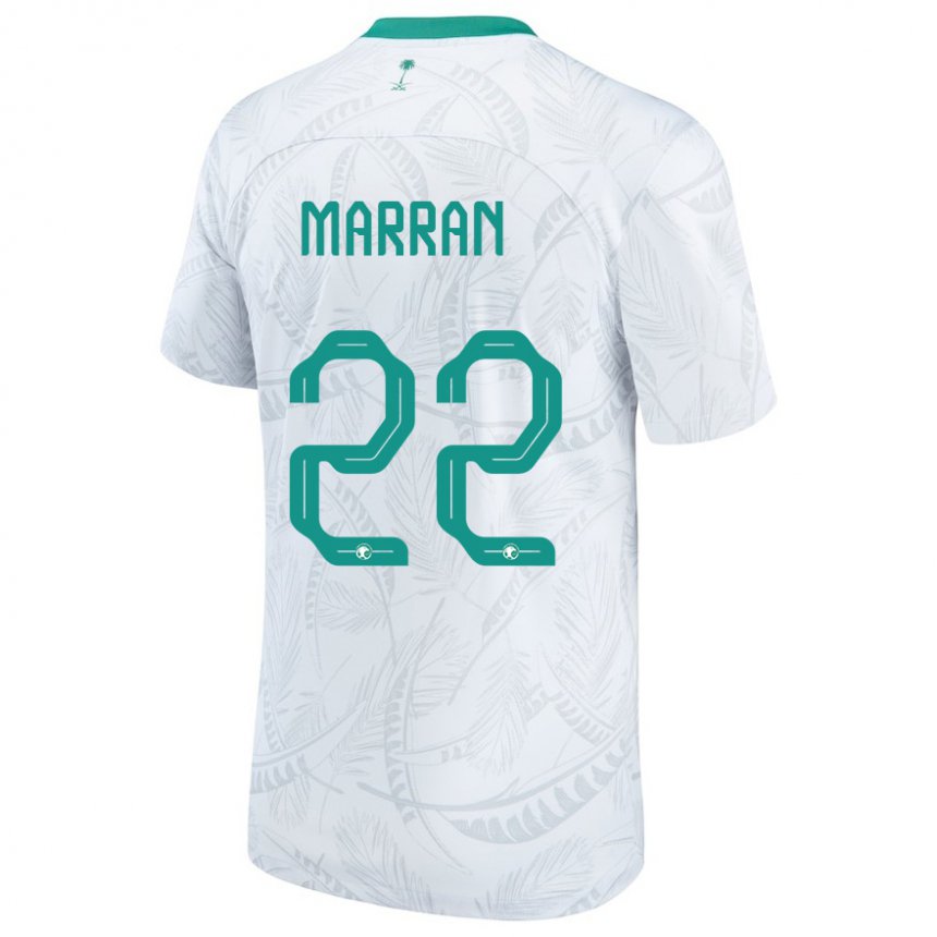Donna Maglia Arabia Saudita Mohammed Marran #22 Bianco Kit Gara Home 22-24 Maglietta
