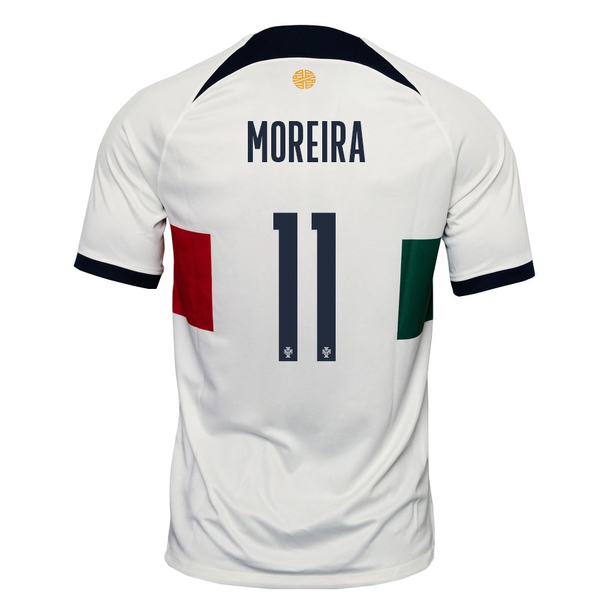 Donna Maglia Portogallo Diego Moreira #11 Bianco Kit Gara Away 22-24 Maglietta