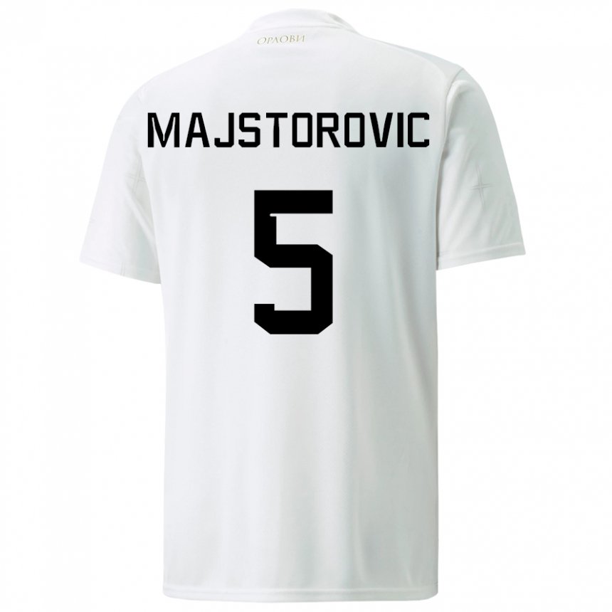 Donna Maglia Serbia Milan Majstorovic #5 Bianco Kit Gara Away 22-24 Maglietta