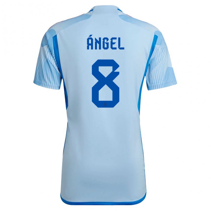 Donna Maglia Spagna Manuel Angel #8 Cielo Blu Kit Gara Away 22-24 Maglietta