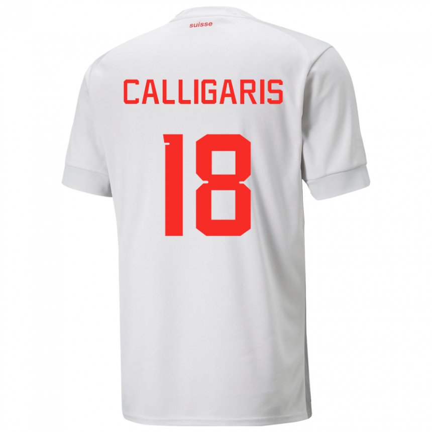 Donna Maglia Svizzera Viola Calligaris #18 Bianco Kit Gara Away 22-24 Maglietta