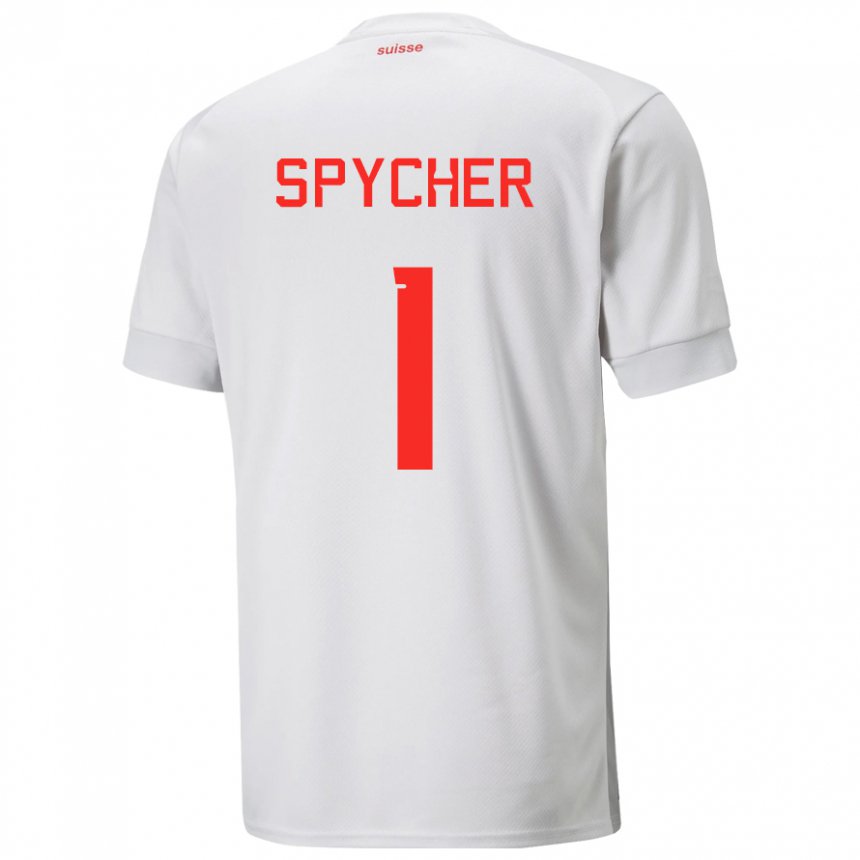Donna Maglia Svizzera Tim Spycher #1 Bianco Kit Gara Away 22-24 Maglietta