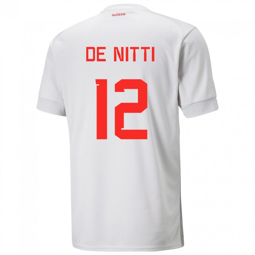 Donna Maglia Svizzera Gianni De Nitti #12 Bianco Kit Gara Away 22-24 Maglietta