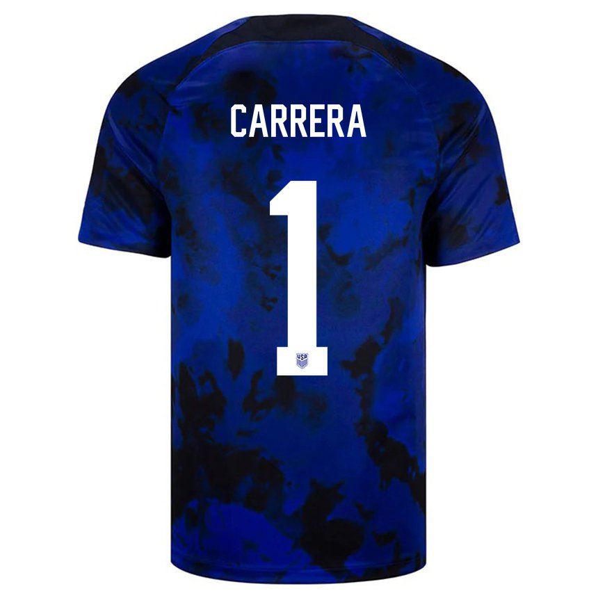 Donna Maglia Stati Uniti Antonio Carrera #1 Blu Reale Kit Gara Away 22-24 Maglietta