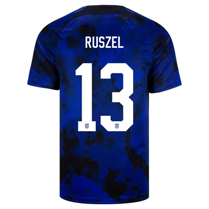 Donna Maglia Stati Uniti Marcel Ruszel #13 Blu Reale Kit Gara Away 22-24 Maglietta