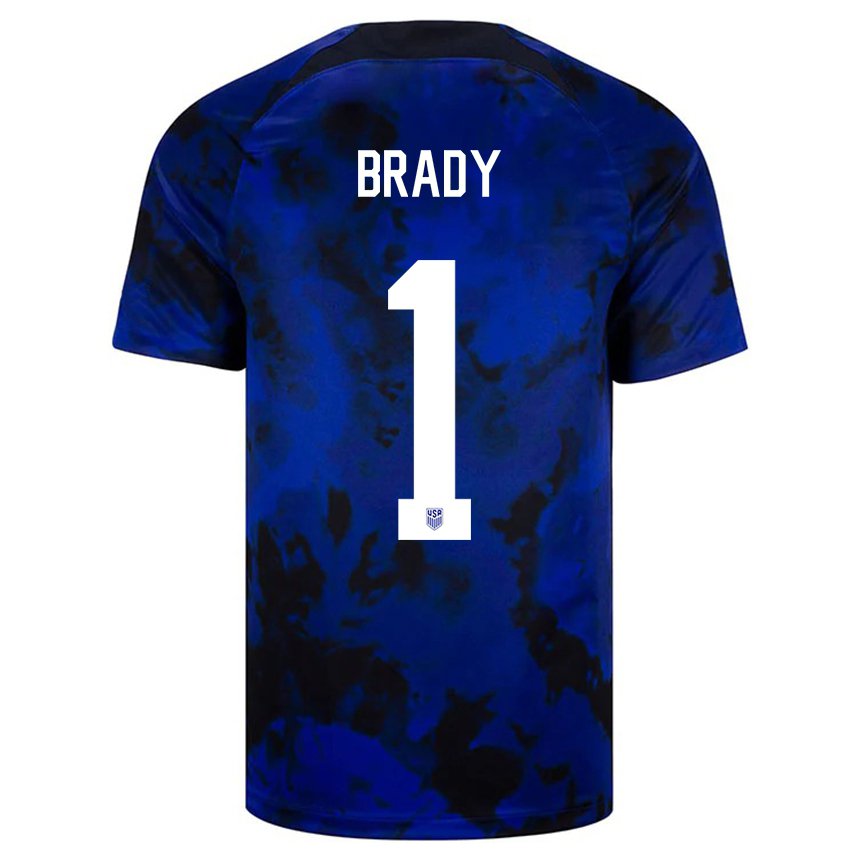 Donna Maglia Stati Uniti Chris Brady #1 Blu Reale Kit Gara Away 22-24 Maglietta