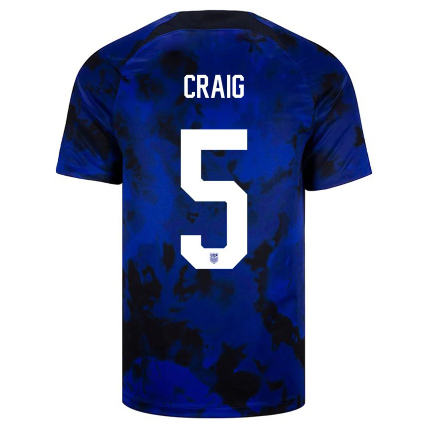 Donna Maglia Stati Uniti Brandan Craig #5 Blu Reale Kit Gara Away 22-24 Maglietta