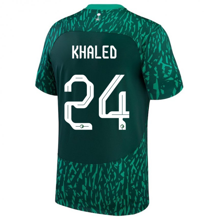 Donna Maglia Arabia Saudita Atheer Khaled #24 Verde Scuro Kit Gara Away 22-24 Maglietta